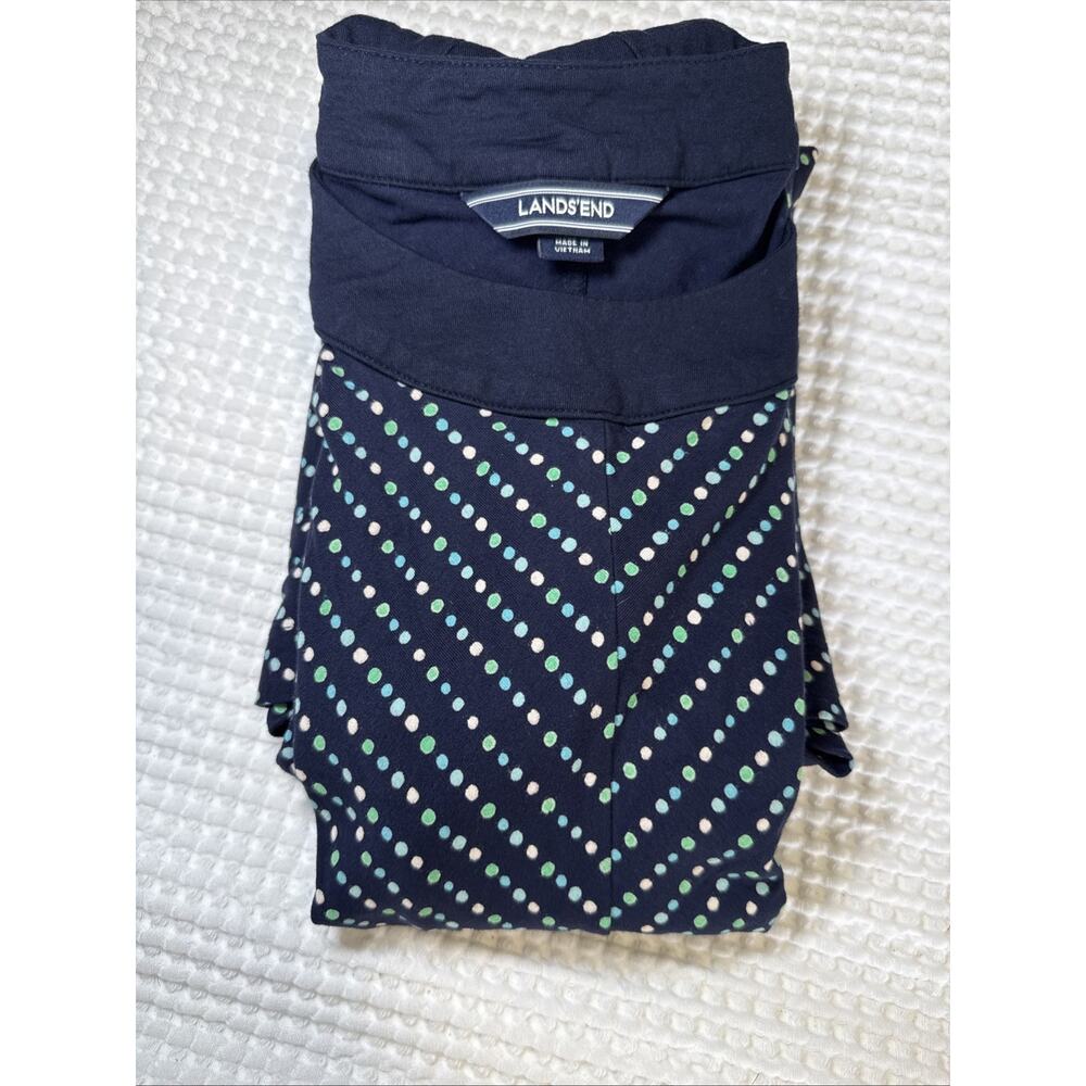 Lands End Maxi Dress Womens S/P Navy Colorful Polka Dot Sleeveless Comfort EUC - Picture 13 of 13